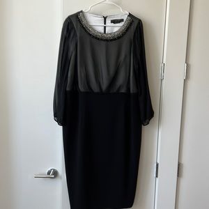 Marina Rinaldi Sheath Dress with Jeweled neckline